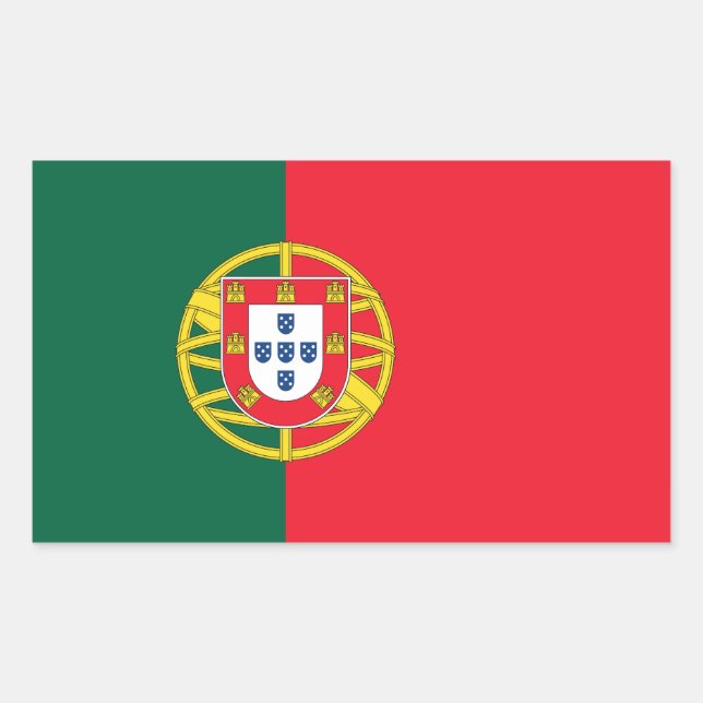 Sticker Rectangulaire Qualité du drapeau portugais (Devant)