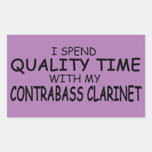 Sticker Rectangulaire Qualité Temps Contrabasse Clarinet Stick Rectangul