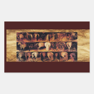 Sticker Rectangulaire Quartier arrière des chevaux, parchemin