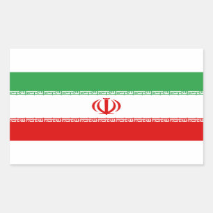 Sticker Rectangulaire QUATRE Drapeau actuel de l'Iran
