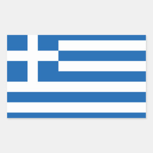 Sticker Rectangulaire QUATRE Drapeau de la Grèce "Ε Λ Λ Ά Α"
