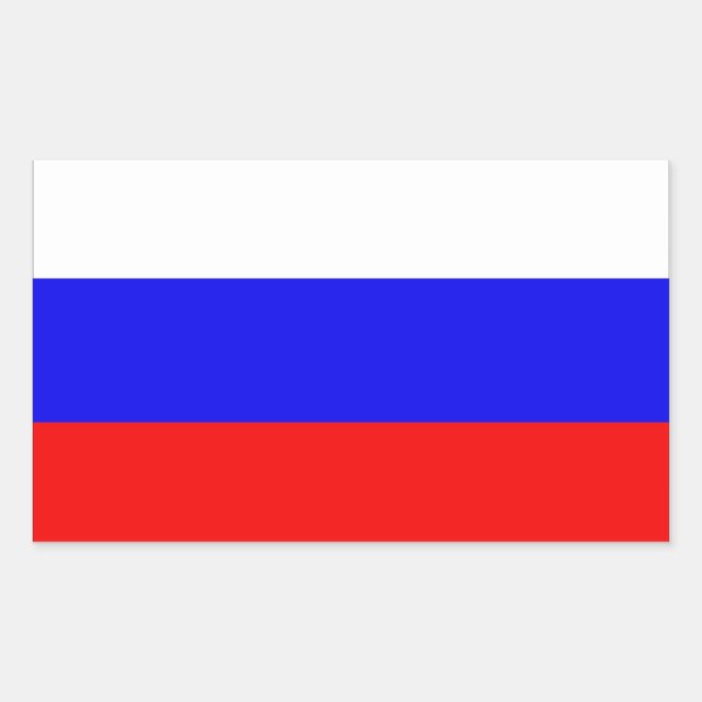 Sticker Rectangulaire QUATRE Drapeau de la Russie (Devant)