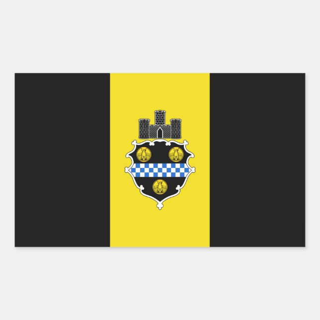Sticker Rectangulaire QUATRE Drapeau de Pittsburgh (Devant)