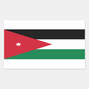 Sticker Rectangulaire QUATRE Drapeau national de Jordanie