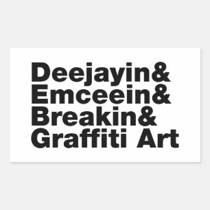 Sticker Rectangulaire Quatre éléments de l'Hip hop