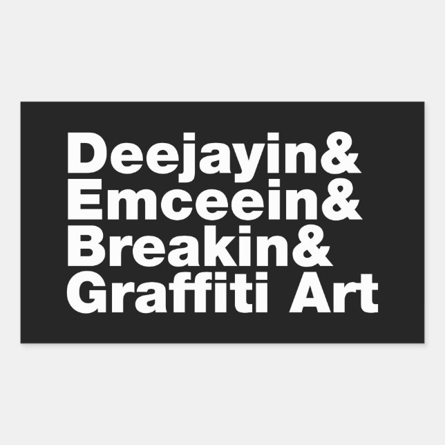 Sticker Rectangulaire Quatre éléments de l'Hip hop (Devant)