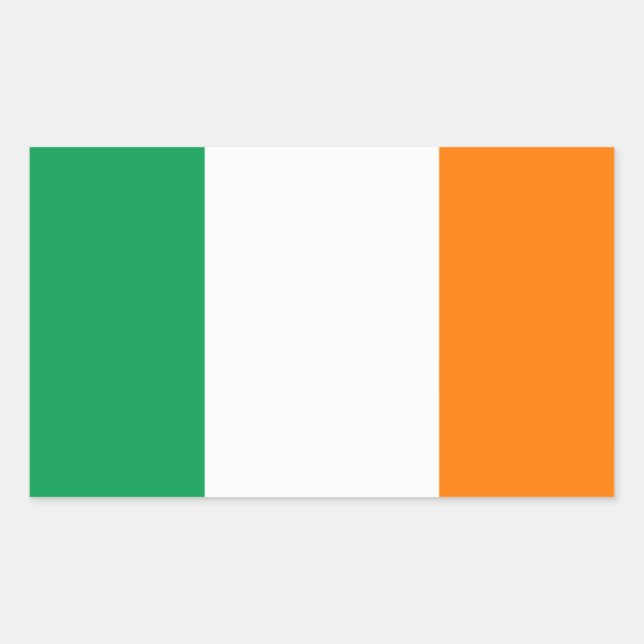 Sticker Rectangulaire QUATRE Irlande Fl ag (Devant)