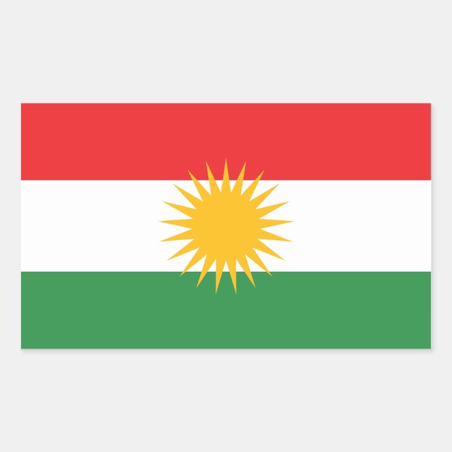 Sticker Rectangulaire QUATRE Kurdistan (Devant)