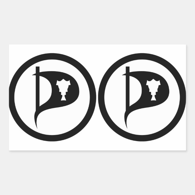 Sticker Rectangulaire QUATRE Parti double pirate d'Islande (Devant)