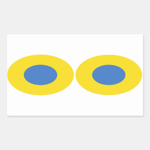 Sticker Rectangulaire QUATRE Roundel DE LA FORCE AÉRIENNE ukrainienne DO