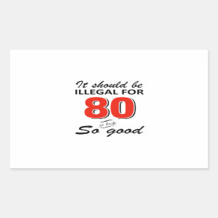 Sticker Rectangulaire Quatre-vingtième conceptions an drôles