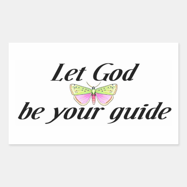 Sticker Rectangulaire Que Dieu soit ton guide (Devant)