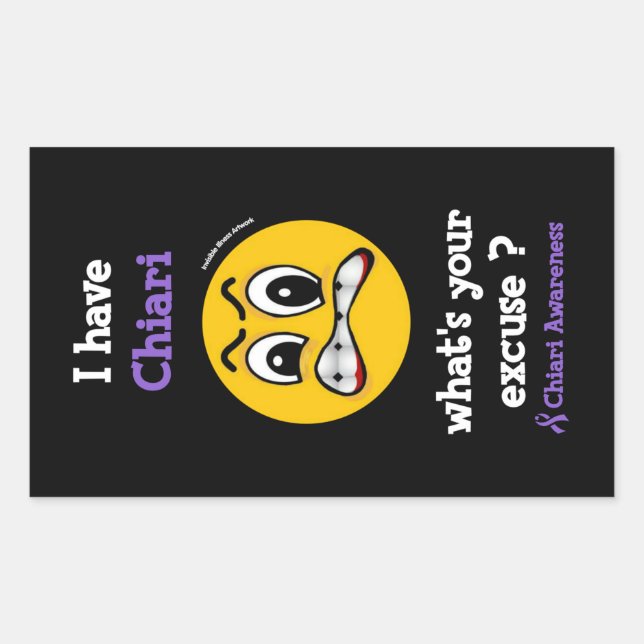 Sticker Rectangulaire Quelle est votre excuse...Chiari (Devant)