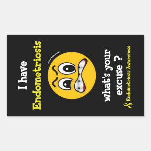 Sticker Rectangulaire Quelle est votre excuse...Endométriose