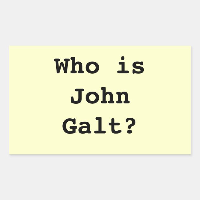 Sticker Rectangulaire Qui est John Galt ? (Devant)