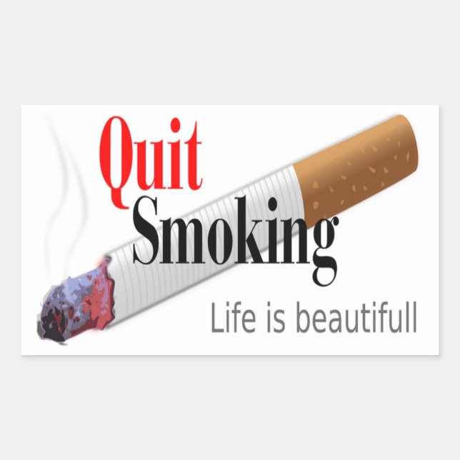 STICKER RECTANGULAIRE QUITTER LE TABAGISME (Devant)