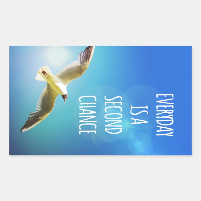 Sticker Rectangulaire Quotidienne Deuxième Chance Seagull Inspiration Ci (Devant)