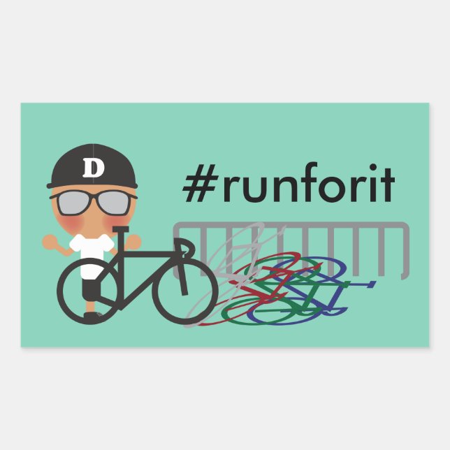 Sticker Rectangulaire Rack De Vélos Accidentels Urbains Awkward (Devant)