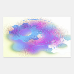 Sticker Rectangulaire Radicalement Augmenté Abstrait
