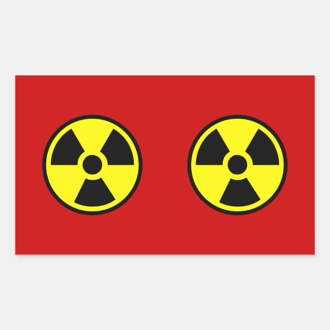 Sticker Rectangulaire Radioactif deux (Devant)