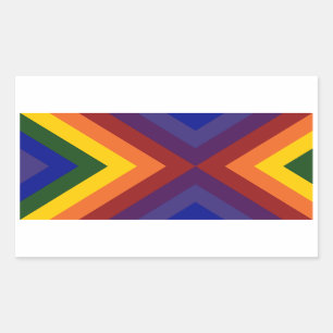 Sticker Rectangulaire Rainbow Chevrons