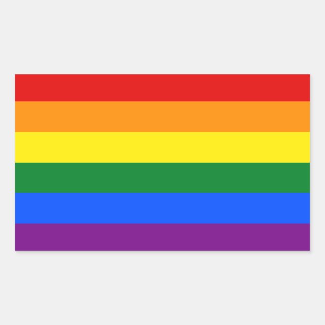 Sticker Rectangulaire Rainbow Gay Lesbian Trans Queer LGBTQ Pride drapea (Devant)