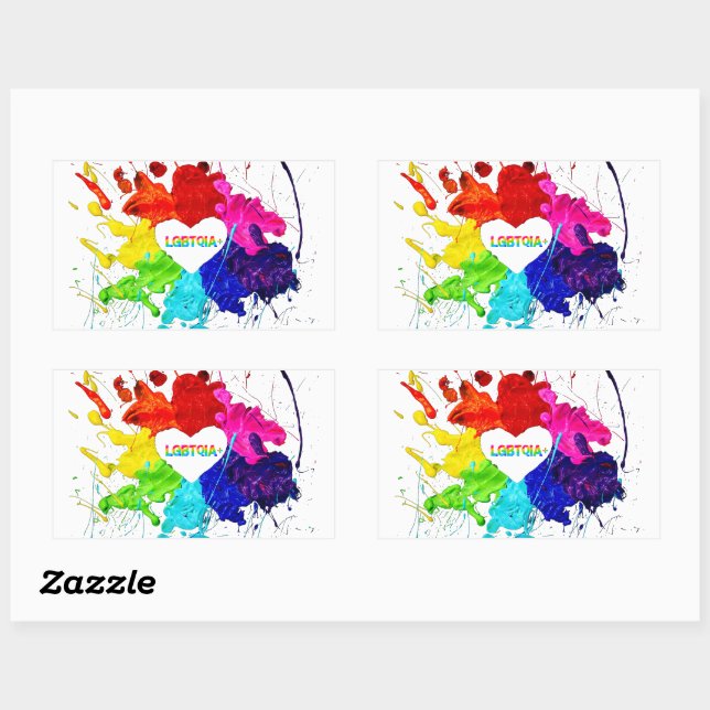 Sticker Rectangulaire Rainbow Modern Stripe LGBT (Feuille)