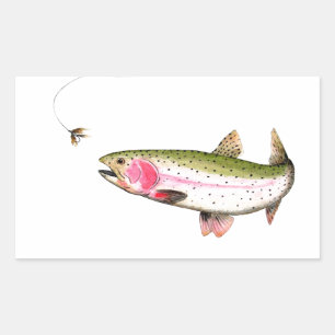 Sticker Rectangulaire Rainbow Trout Fly