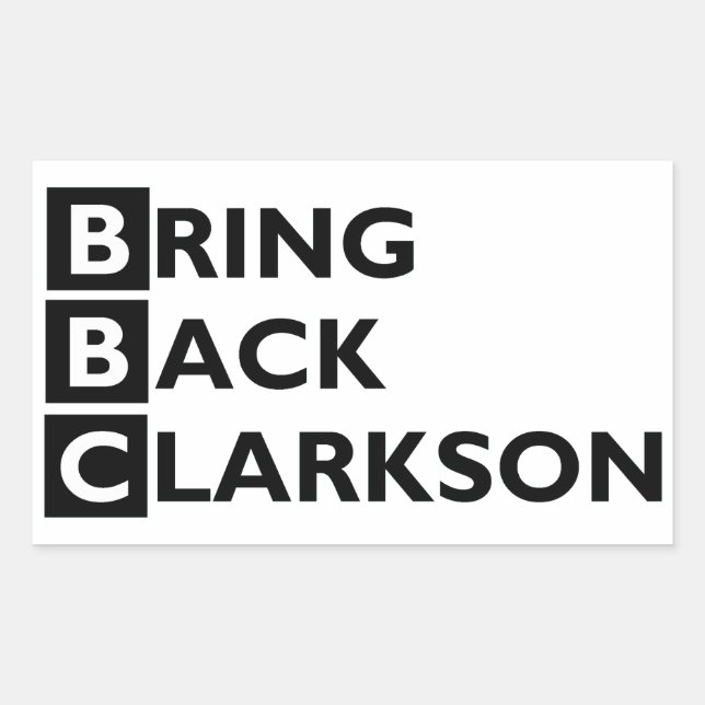 Sticker Rectangulaire Ramenez l'autocollant Clarkson (Devant)