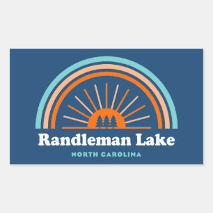 Sticker Rectangulaire Randleman Lake Caroline du Nord Arc en ciel