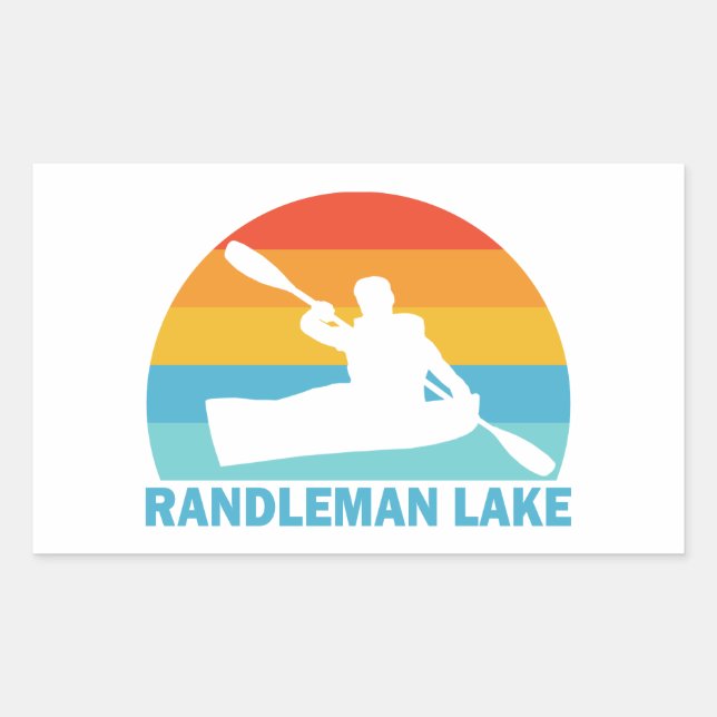 Sticker Rectangulaire Randleman Lake North Carolina Kayak (Devant)