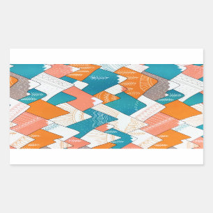 Sticker Rectangulaire Randonnée Camping World Travel Mountain Peaks