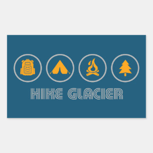 Sticker Rectangulaire Randonnée Parc national des Glaciers Montana