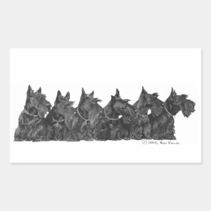 Sticker Rectangulaire Rassemblement de Terrier Écossais