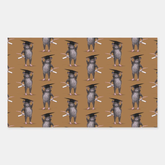 Sticker Rectangulaire Rat Le Plus Intelligent De La Ville (Devant)