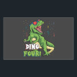 Sticker Rectangulaire Rawr Je suis un Dinofour 4e anniversaire Dinosaur<br><div class="desc">Rawr I'm a Dinofour T Rex Dinosaur 4th Birthday Party Boys Gift Rectangle Sticker Classic Collection.</div>