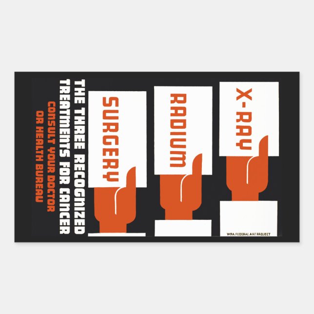 Sticker Rectangulaire Rayon X, Radium, Chirurgie (Devant)