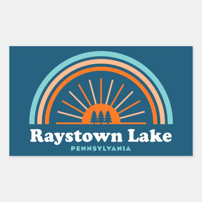 Sticker Rectangulaire Raystown Lake Pennsylvanie arc-en-ciel (Devant)