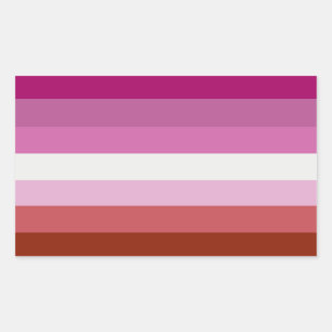 Sticker Rectangulaire Rayures du drapeau de fierté lesbienne