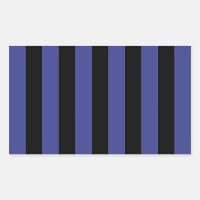 Sticker Rectangulaire Rayures noires et bleues (Devant)