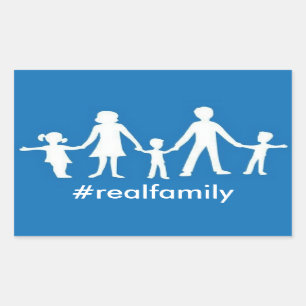 Sticker Rectangulaire #realfamily autocollant, valeurs traditionnelles