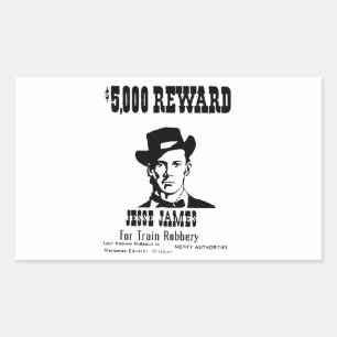 Sticker Rectangulaire Recherché Jesse James