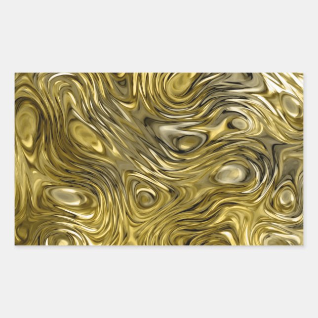 Sticker Rectangulaire Rectangle de l'autocollant d'impression "or" en fu (Devant)