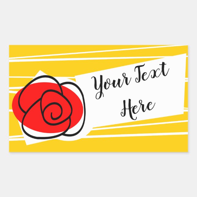 Sticker Rectangulaire rectangle de texte Rose espagnol (Devant)