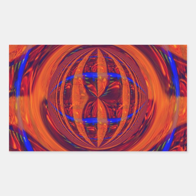 Sticker Rectangulaire Rectangle rouge orbe (Devant)