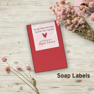 Sticker Rectangulaire Red Heart Valentine's Day Handmade Artisan Soap