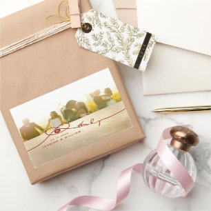 Sticker Rectangulaire Red Knot Double Bonheur Mariage chinois Photo