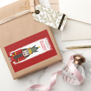 Sticker Rectangulaire Red Nutcracker Company Logo Noël
