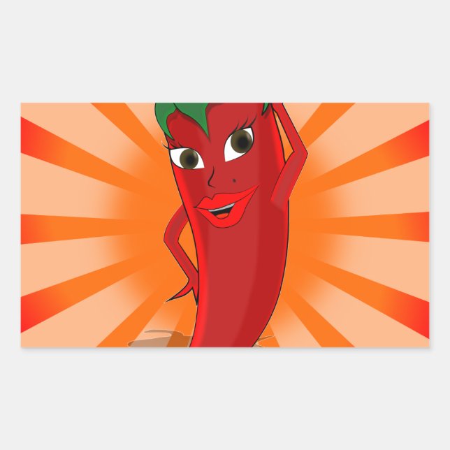 Sticker Rectangulaire Red Pepper Superstar (Devant)