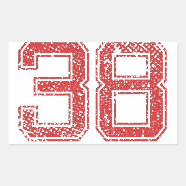 Sticker Rectangulaire Red Sports Jerzee Numéro 38 (Devant)